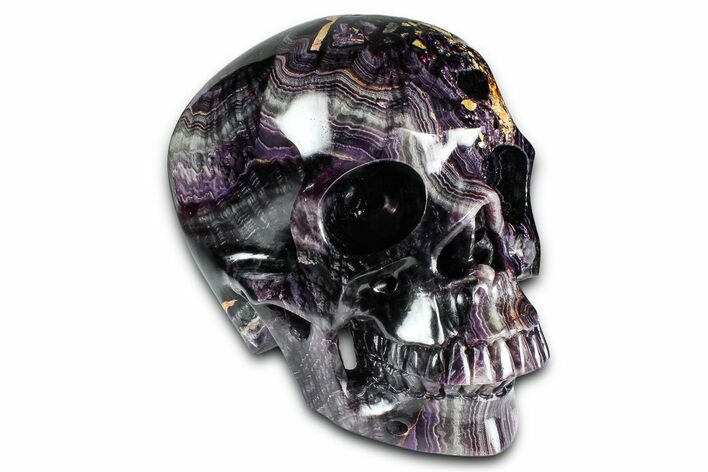 Realistic, Purple Banded Fluorite Skull #378695